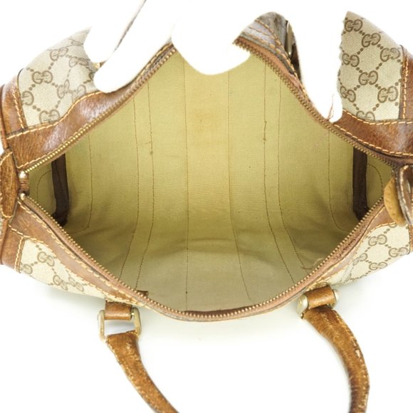 Auth Gucci Hand Bag Brown Leather #29012G13 - Picture 7 of 13